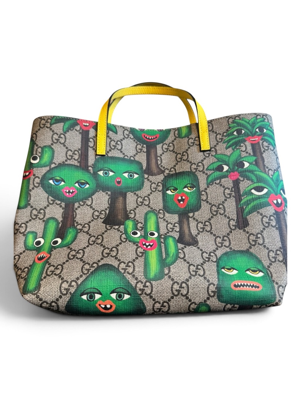 Gucci Children’s GG Supreme “Smiling Plants” tote/crossbody NWT
